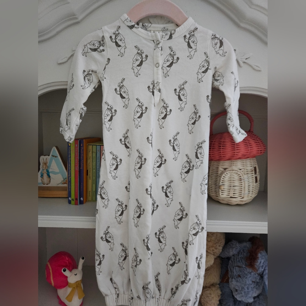Kate Quinn, white rabbit gown, 0-3 months